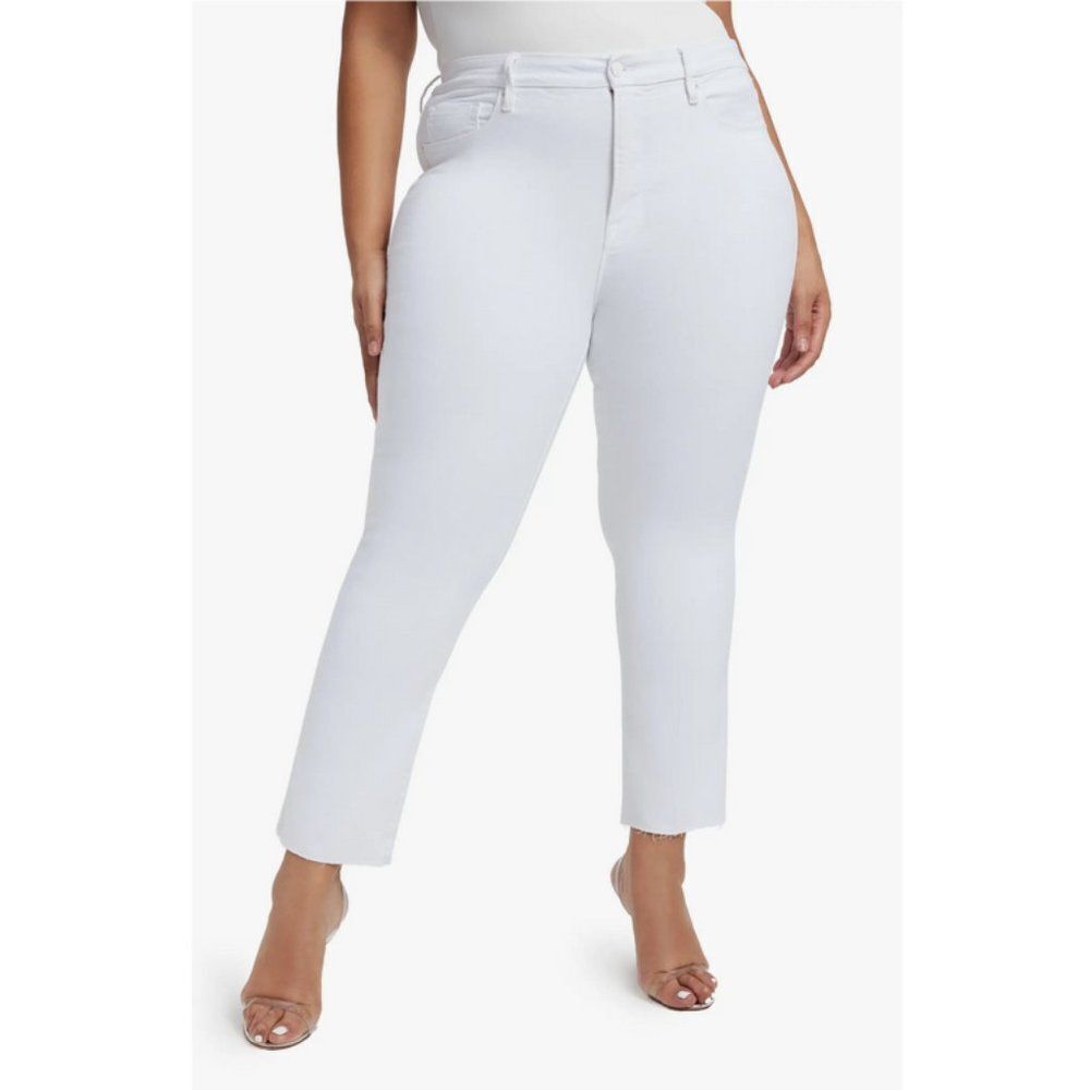 Good American Sz. 15 Good Straight Raw Hem Jeans